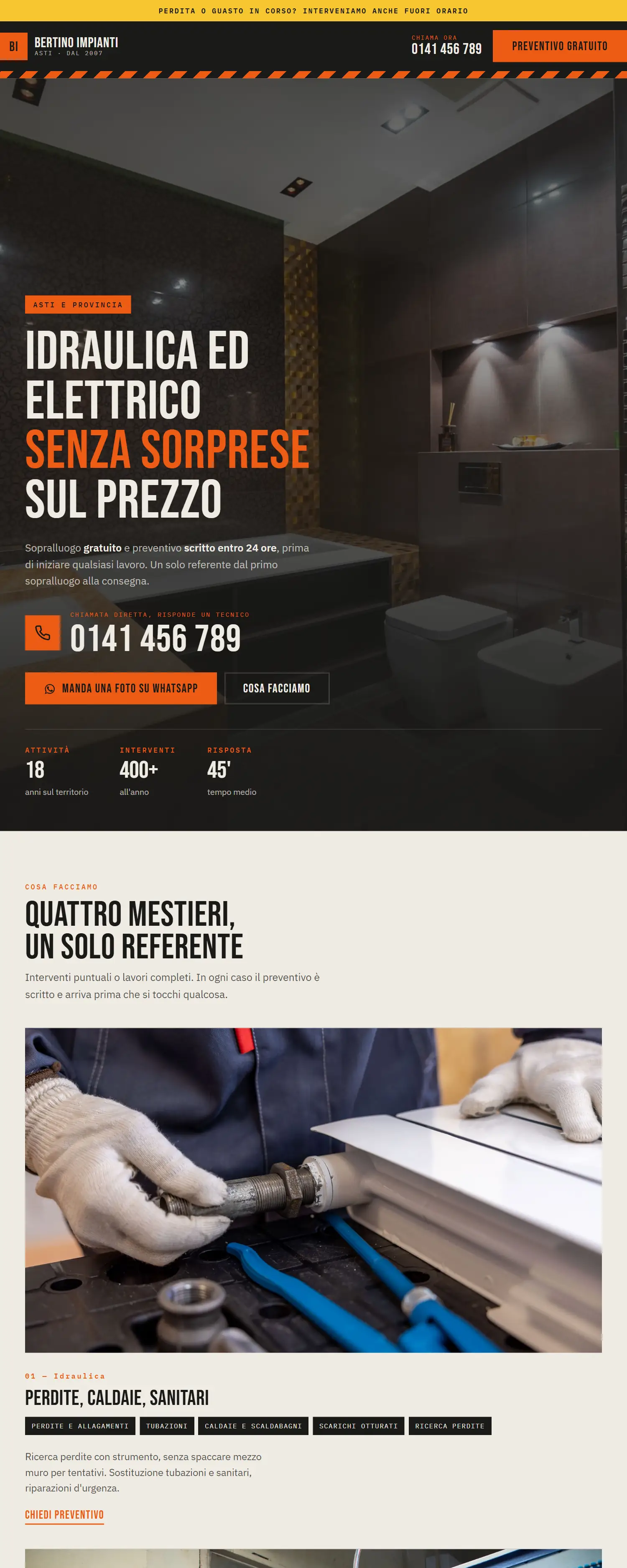 Il sito modello per cantiere di impianti