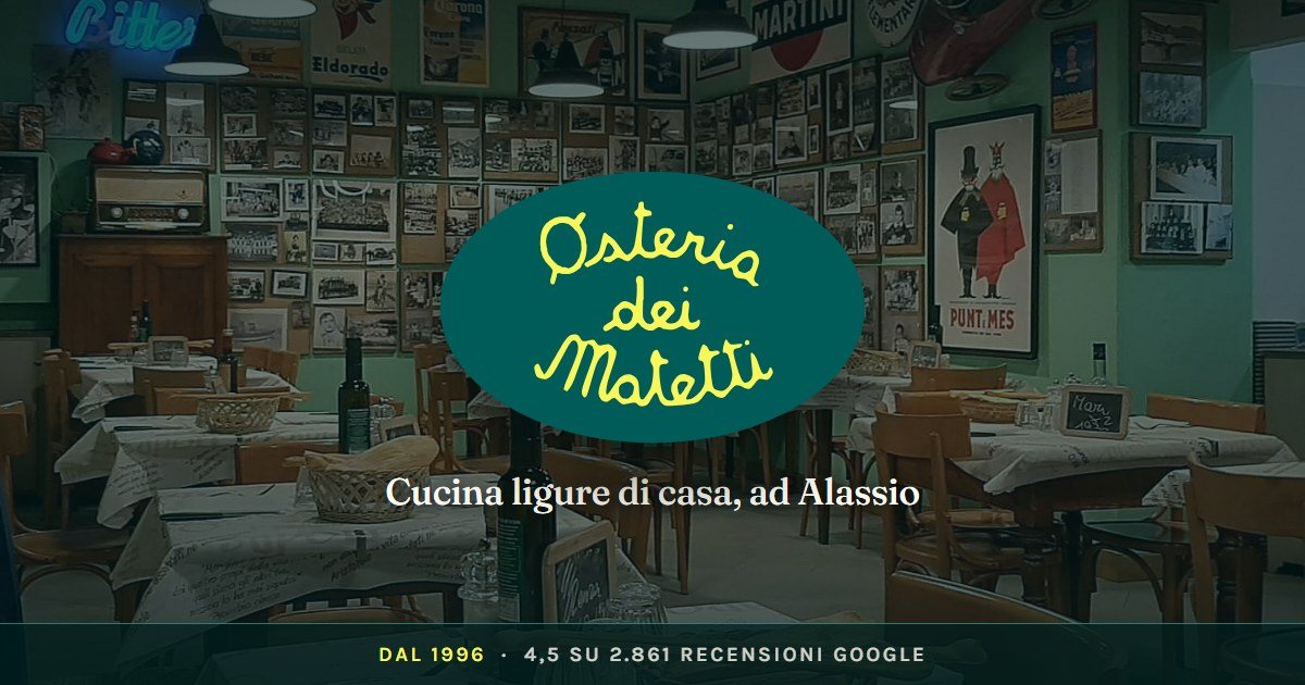 L'anteprima del sito di Osteria dei Matetti