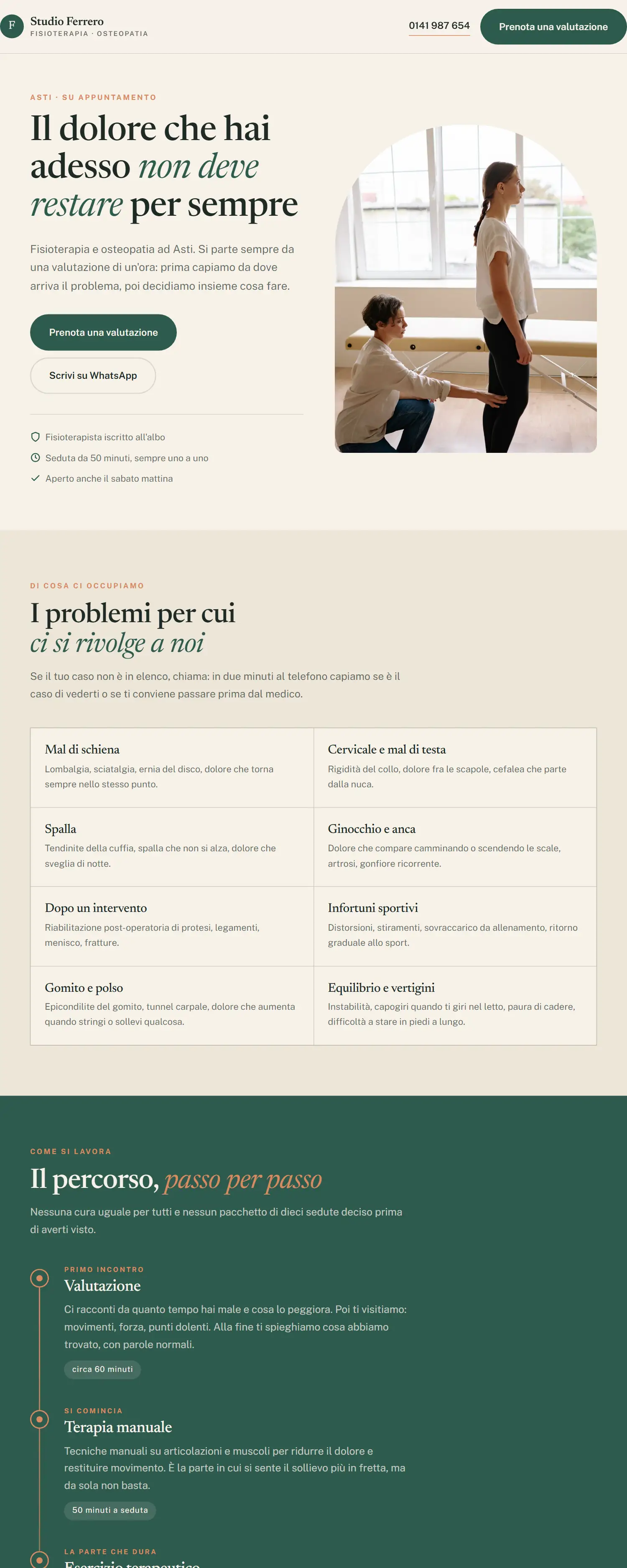 Il sito modello per studio di fisioterapia